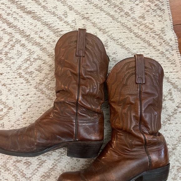Mens leather cowboy boots - Picture 2 of 7